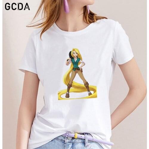 New Rapunzel Cosplay Cartoon T Shirt for Girls Summer Top Graphic Tees Funny Anime Tshirt Women Cute Clothing