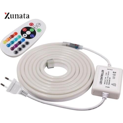 Flex led neon Light 220V 240V SMD 2835 5050 Waterproof led neon tape Outdoor Decorative strip outdoor lights 1m 5m 10m 20m 50m