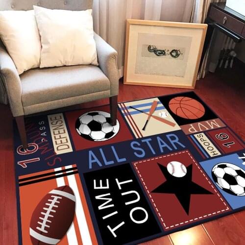 Hot Sale Carpets For Living Room Modern Design Sports Style Cartoon Pattern Decor Rug Home Boy Room Bedside 100X160CM Big Mat
