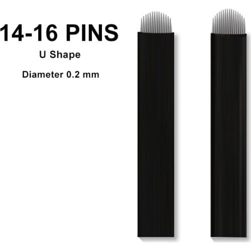 10 Pcs 0.2mm Diameter U14 U16 Needle Micro Blade tebori microblading Tattoo Needles For Permanent Makeup