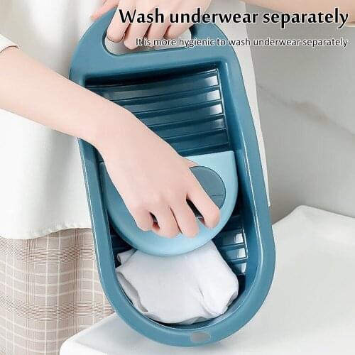 Washing Socks Artifact Portable Mini Underwear Washboard Non-slip Friction Thick Laundry Cleaning Brush Household Washing Tool