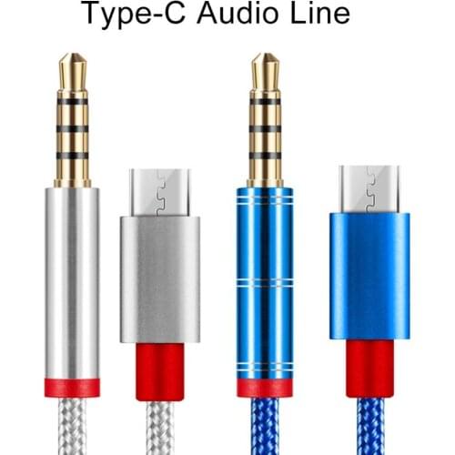 Bluelans 1m Type-C Male to 3.5mm Plug AUX Audio Adapter Cable for Samsung Car Speaker