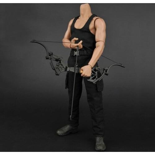 ZYTOYS ZY16-12 1/6 Male Black Vest & Combat Pants 1:6 Bow Arrow Set+Knife Toys Clothes Fit for 12'' Female Figure Body