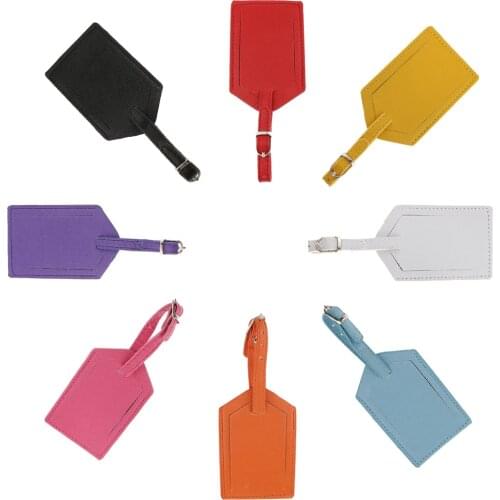 Leather Luggage Tag Travel Suitcase Name Address ID Baggage Label Address Holder Portable Boarding Tags Travel Accessories