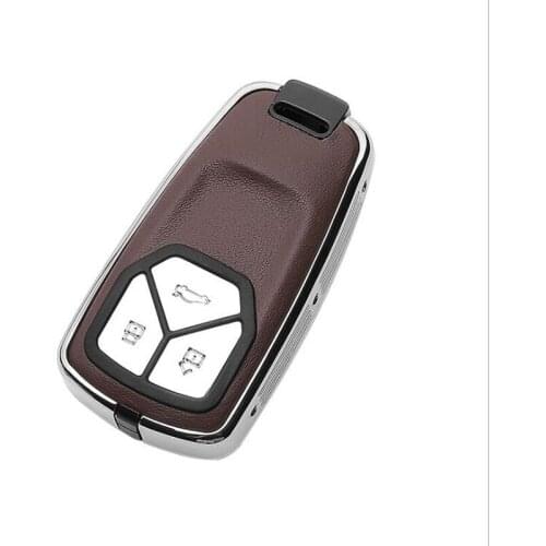 Leather High Quality Car Key Ring Case Holder Cover For Audi A4 Allroad B9 Q5 Q7 TT TTS 4M 8S 2016 2017 2018 Accessories