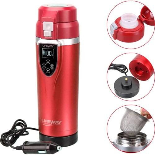 LEEPEE Vehicle Electric Kettle Portable Car Heating Cup Boiling Mug 350ML 12v Water Heater Adjustable Temperature