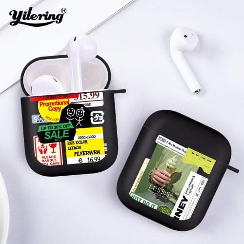 Funny Prank David Mona Lisa Stickers Tags Soft Case for AirPods 2 1 Black Silicone Bluetooth Earphone Box Cover for Air Pod 1 2