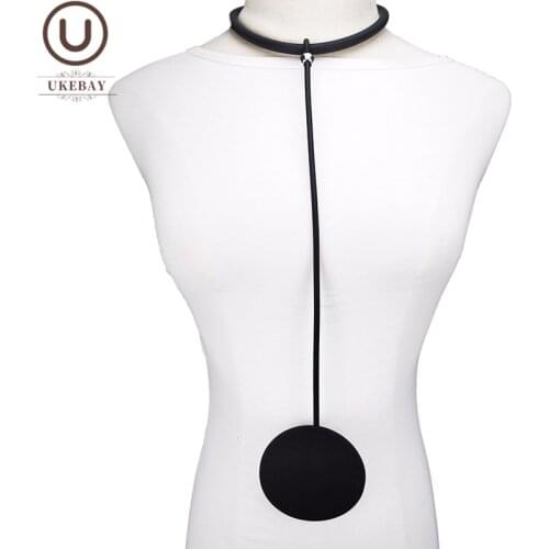 UKEBAY Round Pendant Necklaces Simple Statement Necklaces Women Sweater Chains Party Accessories Choker Necklace Birthday Gifts