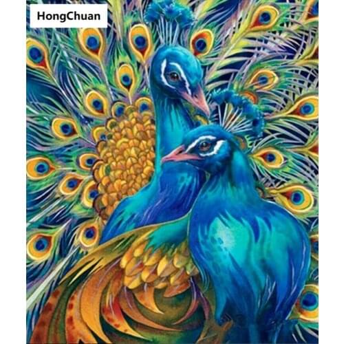 Wealthy Couple Peacock 5D DIY Square/Round Diamond Painting Cross Embroidery Home Decor High-end Mural Diamond Mosaic Gift