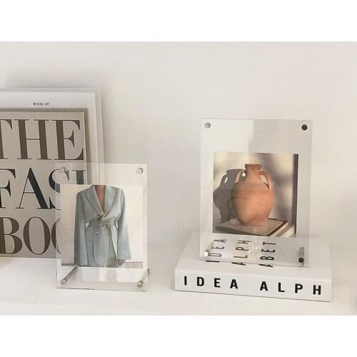 Cutelife Ins Small Transparent Acrylic Photo Frame Christmas Wall Art Home Decorative Frame Family Wedding Vertical Photo Frame