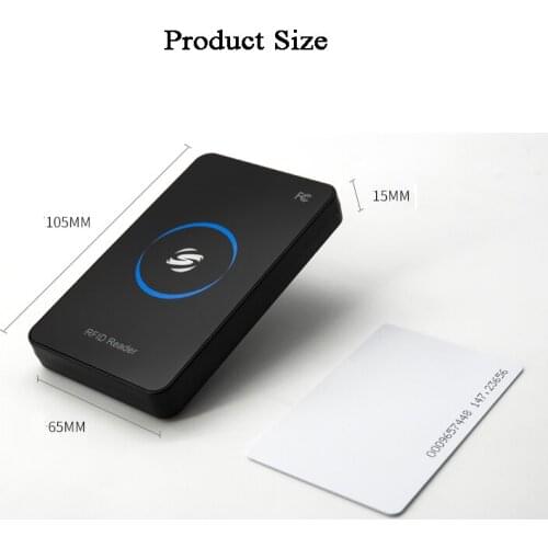 Smart RFID reader for Window/pad/Android ID/IC 125Khz/13.56MHz EM4100/TK4100/14443A/NATG203/S50/S70 Car Park/gate opener laptop