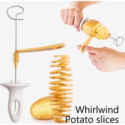 1Set Spiral Potato Cutter Cucumber Slicer Vegetable Spiralizer Cutter Potato Slicer BBQ Kitchen Accessories Gadgets Cooking Tool