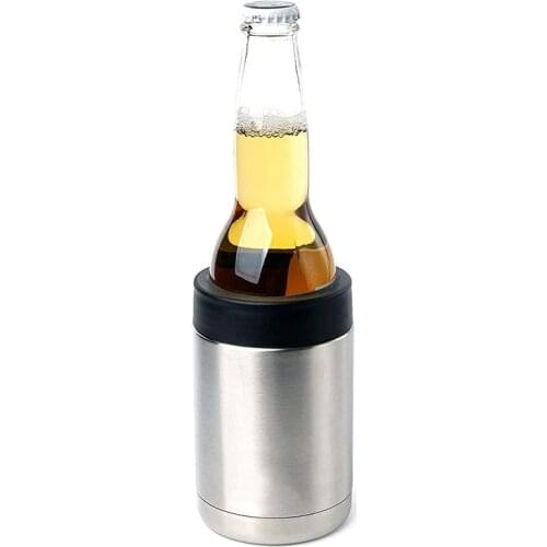 12oz Standard Insulated Stainless Steel Can whiskey Keep Cold Beer Bottle Holder Double Wall Vacuum Cooler Bar Accessories