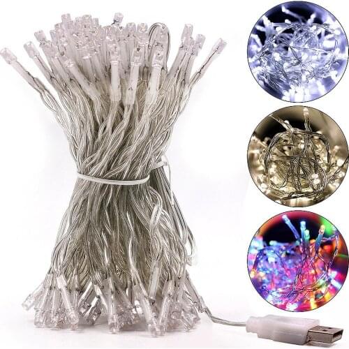 10/20 AA Battery USB OperatedLED String Lights for Xmas Garland Party Wedding Decoration Christmas Flasher Fairy