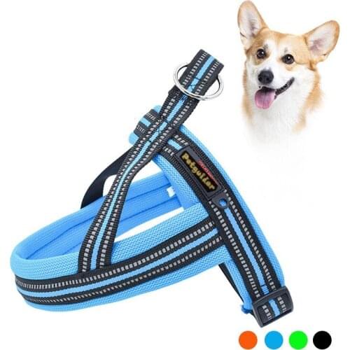 No Pull Dog Harness Leash Set Reflective Quick Fit Nylon Dogs Harnesses Soft Mesh Padded Pet Vest Strap Walk Harnesses