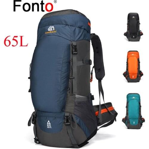 65L Camping Climbing Backpack Trekking Rucksack Tourist Hiking Backpack Hunting Bag Shoulder Athlete Bag Rain Cover