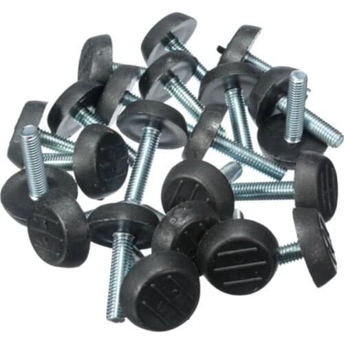 Pack of 100pcs ) 23mm Adjustable Screw Leveling Foot Threaded Glide Feet For Home Chair Table M6