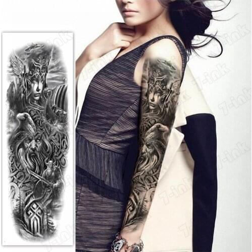 Waterproof Temporary Tattoo Sticker Ancient rome warrior queen eagle full arm fake tatto flash tatoo sleeve tato for men women