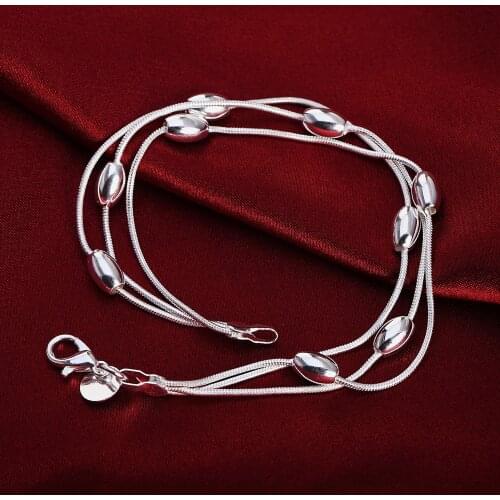 Hot beautiful tassel beads chain fashion 925 sterling silver Bracelet for woman fine Luxury brands jewelry Wedding party gifts