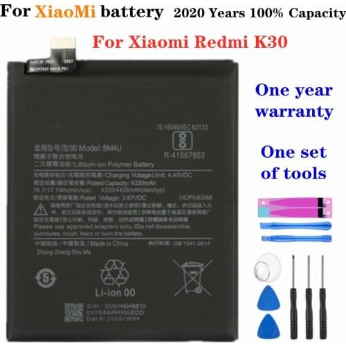 100% Original Capacity 4420mAh BM4U Mobile Phone Battery for Xiaomi Redmi K30 Supreme Version BM4U Battery With Tools