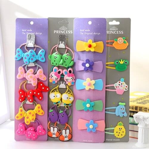 5/10Pcs hair clip set Girl Cute Hair bands Hair Accessories Bow Flower animal headwear child Hairpins cartoon Hairpin Headdress