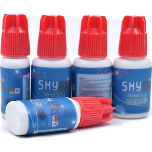 5 bottles/lot Fastest Korea Sky Glue Red Cap 1-2s dry time Most Powerful S+ for Eyelash Extensions MSDS Adhesive