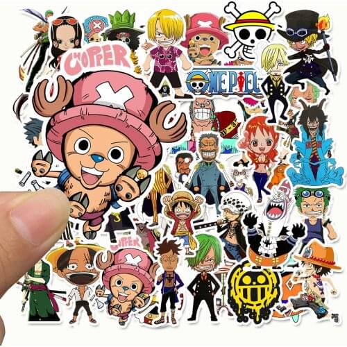 COCCUN 50PCS ONE PIECE Cartoon Stickers Luffy Graffiti Stickers Luggage Skateboard Stickers