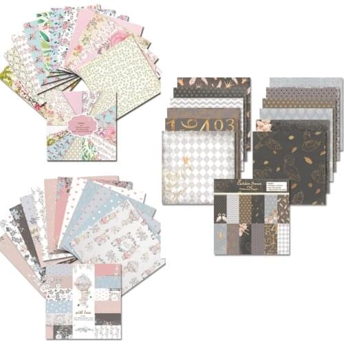 72 sheets 6"X6" Golden Swan Garden Patterne Paper Pad Scrapbooking Pack Handmade Paper Craft Background Pad Alinacraft PA2003