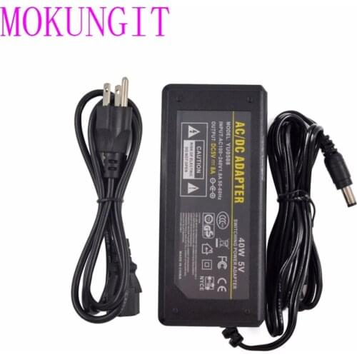 25pcs 5V 8A 40W LED Power Supply AC to DC Adapter Switching CCTV For WS2812B APA102 LPD8806 WS2801 LED Strip Light DC5V