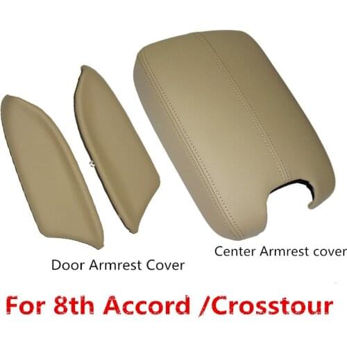Microfiber Leather Interior Doors Panel + Armrests + Center Armrest Cover For Honda Accord 8th Crosstour AAB008