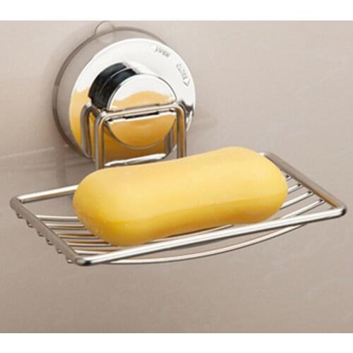 Non Rust Strong Suction Stainless Steel Bathroom Shower Soap Holder Dish Rack