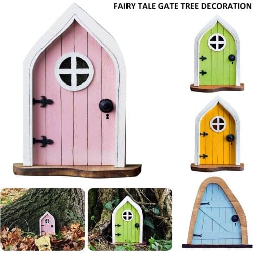 DIY Wooden Fairy Elf Door Home Craft Kit Christmas Door Decoration Cute Miniature Fairy Garden Decor Dollhouse Accessories Gift