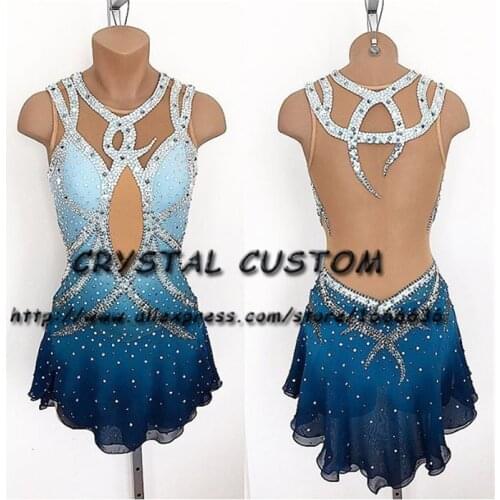 Crystal Custom Figure Skating Dresses Girls New Brand Ice Skating Dresses For Competition DR4549