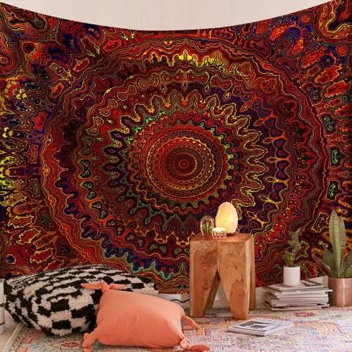 Indian Mandala Tapestry Wall Hanging Sandy Beach Throw Rug Blanket Camping Tent Travel Mattress Bohemian Household Tapestries