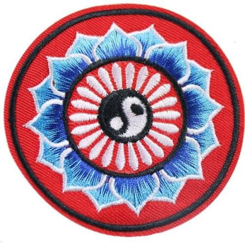 Cartoon Yogo Body Building Lotus Iron On Patches For Clothing Embroidery Stripe On Clothes Cute Tai Chi DIY Applique Badges