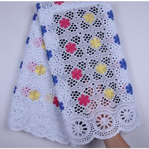 Newest Dubai 100% Cotton Fabric African Lace Fabric 2019 High Quality Swiss Voile Lace In Switzerland Nigerian Lace Fabric S1724