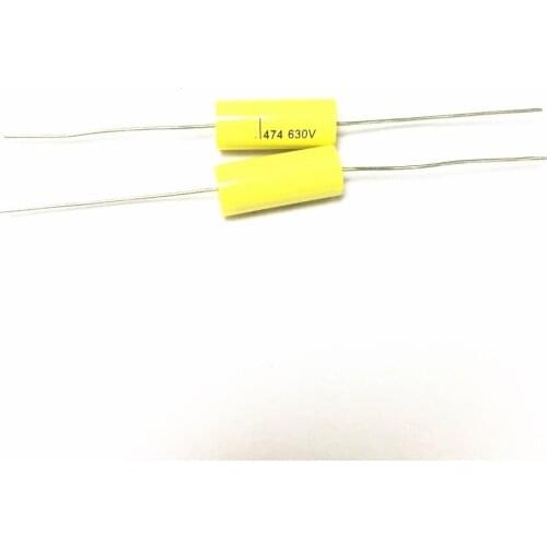 Wholesale and retail long leads yellow Axial Polyester Film Capacitors electronics 0.47uF 630V for tube amp audio