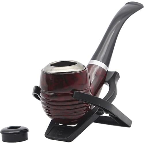 Portable Smoking Pipe Marble Stripe Iron Pot Resin Bent Pipe Dual Purpose Cigarette Tobacco Pipe Grinder Herb Smoker Accessories