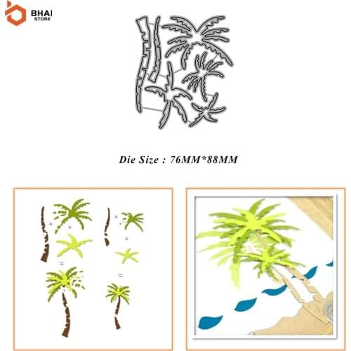 Cutting Dies 2021 New Coconut Tree Metal Stencil for DIY Scrapbooking Paper Card Making Embossing Christmas Craft Dies