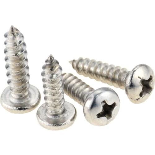 100PCS M1*2.5 3 4 5 6 8 Small 304 Stainless Steel Cross Phillips Pan Round Head Self Tapping Screw M1x2.5 M1x3 M1x6 M1x8