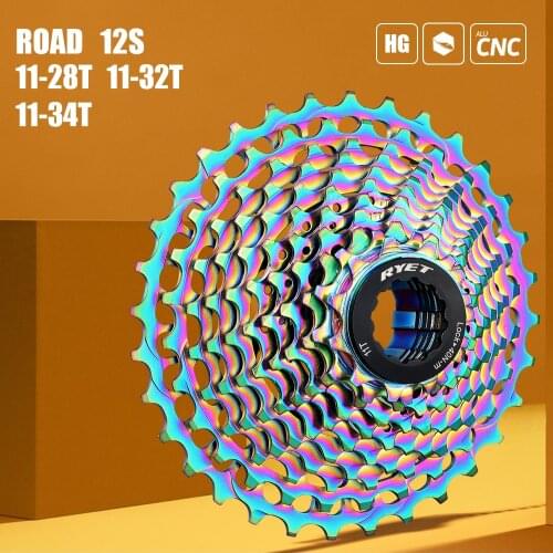 RYET SLR 12s-28T Cassette Racing Speed Gravel Bike -32T -34T Ultralight K7 12V CNC Flywheel HG Sprocket Bicycle Cassette 12V