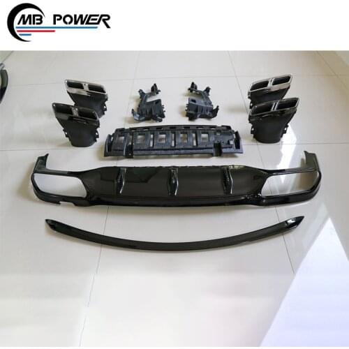High quality car External accessories for E class W213 E63 S A Style rear diffuser rear spoiler Tail throat
