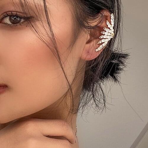 VSnow Hiphop CZ Zircon Shark Earrings Clip Earrings for Women Femme Fashion Shiny Gold Silver Color Earring Jewelry Pendientes
