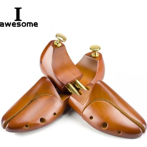 1 Pair Guger-tree Adjustable Shoe Trees Solid Wood Mens Shoe Support Knob Shoe shaper Wooden Womens Shoes Care Stretcher