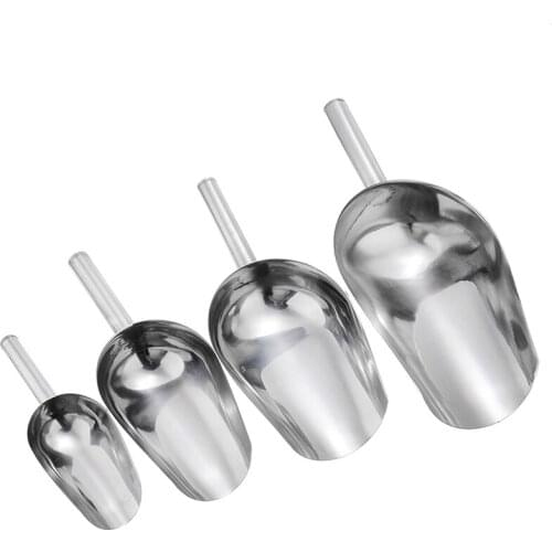 1Pcs Stainless Steel Ice Scoop Food Flour Candy Rice Scoop Shovel For Scooping Pouring Kitchen Accessories 8/9/10/11/13inch