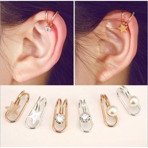 1Pcs New Style Personalized Earrings Fashion Trendy Personality Star Ear Bone Clip U-shaped Ear Clip Wild Earrings