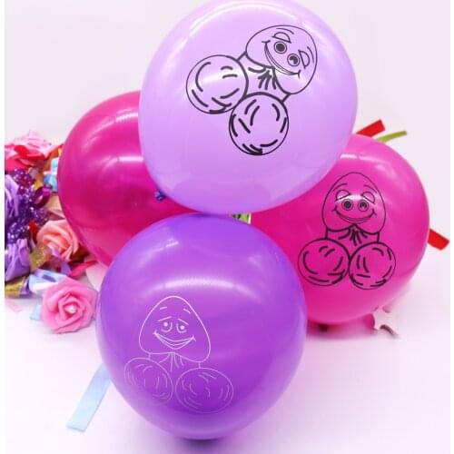 10pcs Latex balloon penis pattern balloon bridal shower bachelorette party nightclub adult party favor party hanging decoration