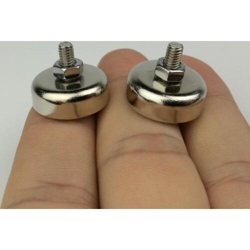 16PCS D20mm Strong Neodymium Magnet Pot with M5 External Thread Steel Cup Magnetic Base Speaker Miniature Fixture Magnetic Base