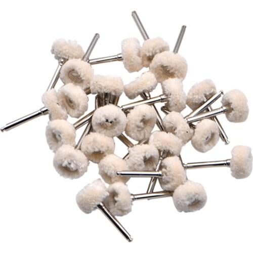 20Pcs/lot Dental Polishing Wheel Wool Cotton Polishing Polisher Prophy Brushes Polishers for Rotary Tools Jewelry Buffing 2.35mm