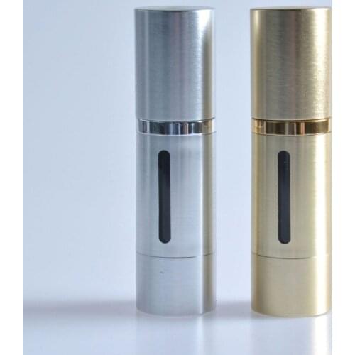 300PCS 50ML Luxury Gold Silver Empty Airless Pump bottles Mini Portable Vacuum Cosmetic Lotion Treatment Travel bottle lin4526